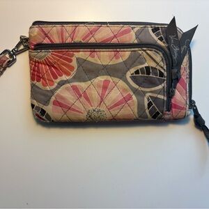 Vera Bradley Pink and Gray Floral Quilted Wallet